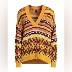 STEFANEL Oversized Marigold Knitted Jacquard Sweater